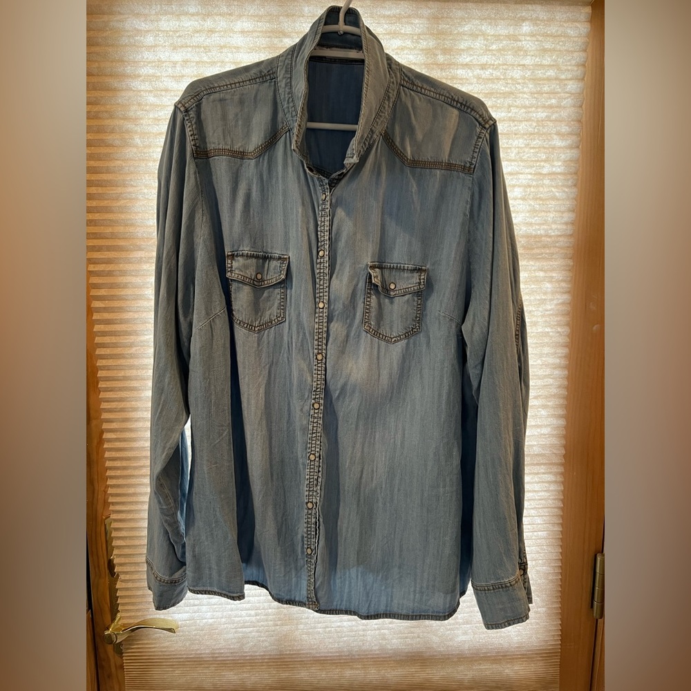 Maurices plus size chambray button up shirt